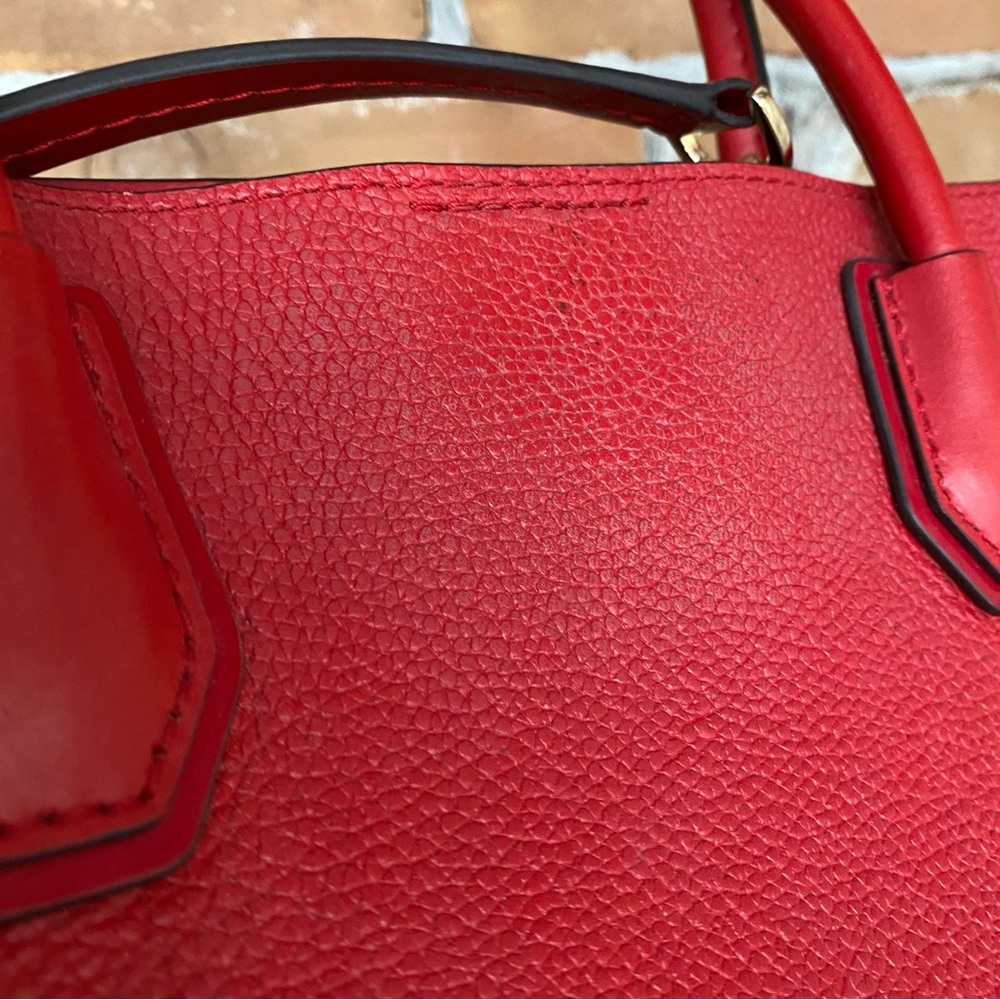 MICHAEL KORS Mercer Gallery Medium Center Zip Leather Tote in Bright Red - Picture 11 of 13